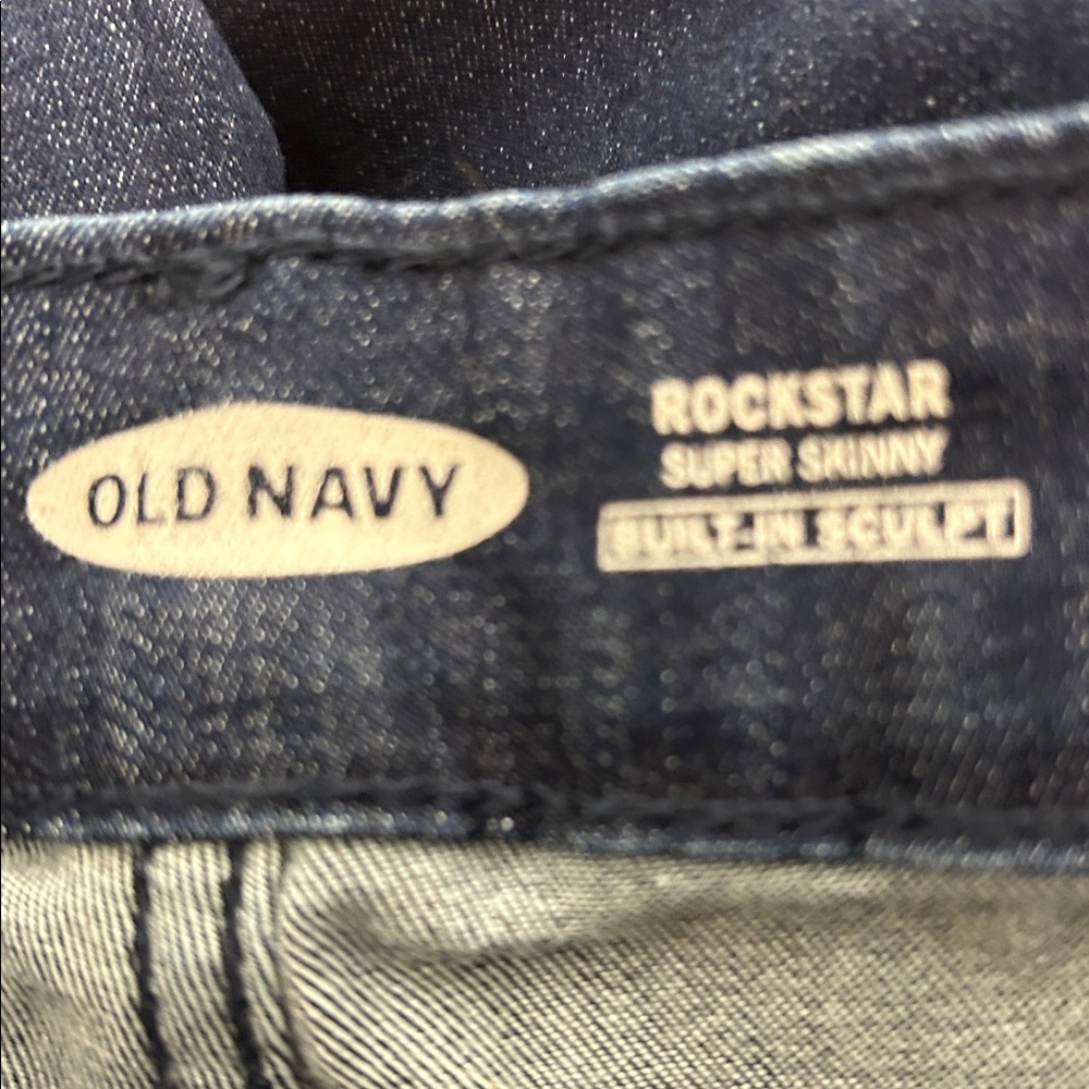 Old Navy Rockstar Built-In Sculpt Dark Blue Women's Jeans - Size 14 run Small!!! - Picture 3 of 6